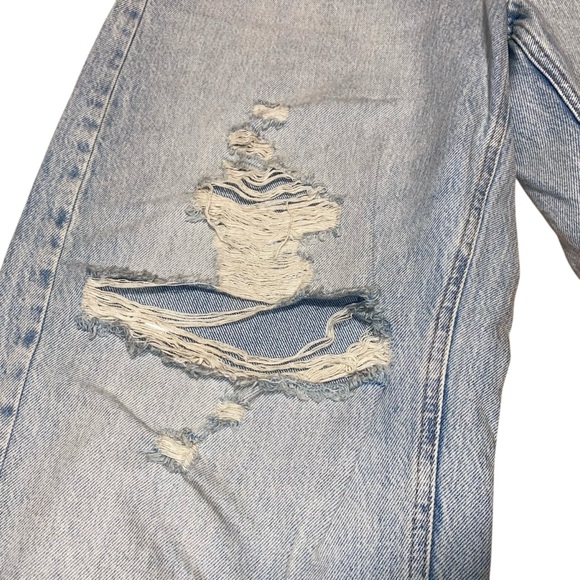 Garage High Rise Baggy Distressed Denim Jeans in Colour Briar Blue 31" Waist - Picture 4 of 12